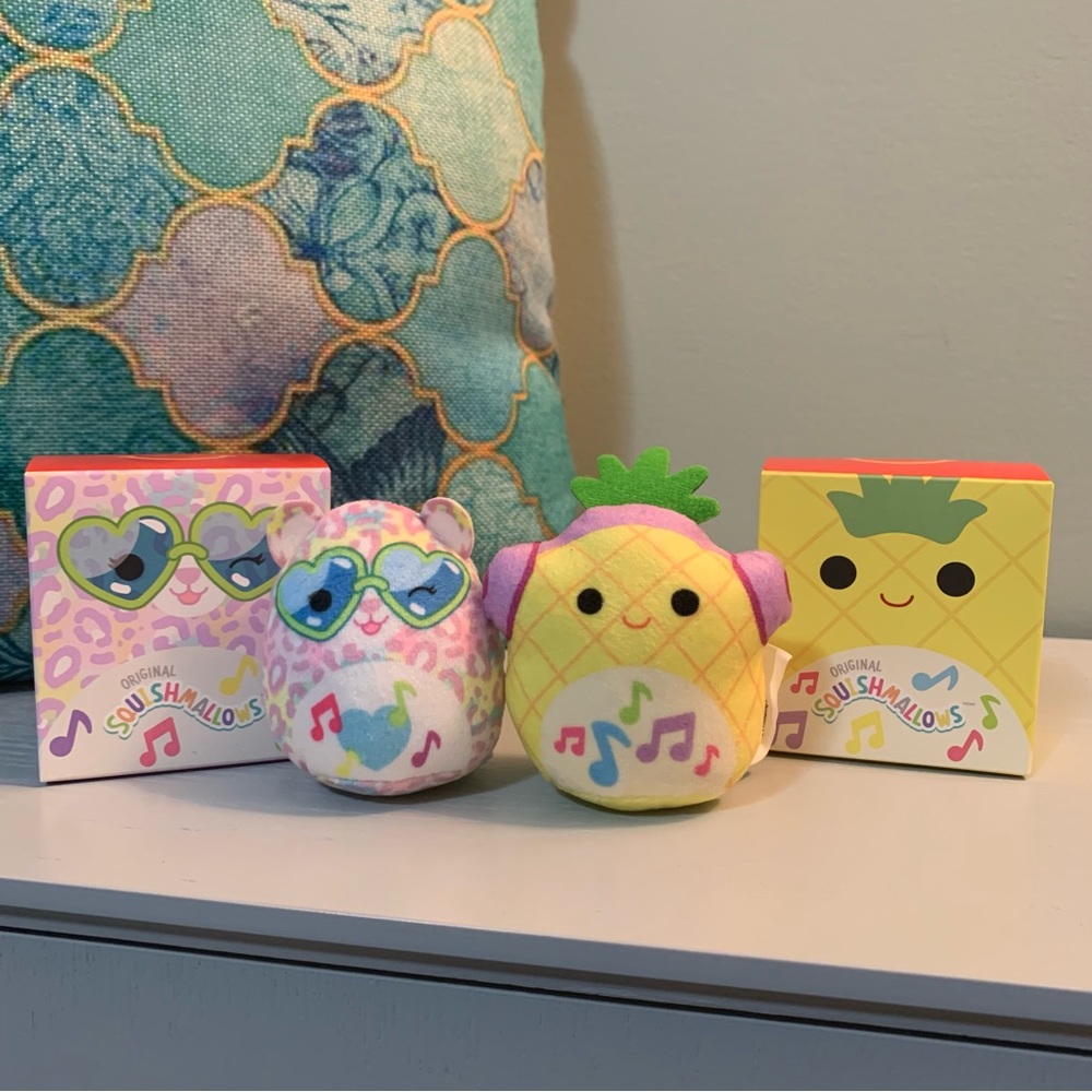 💫3/ $35 Squishmallows Happy Meal Toys Maui Pineapple and Micharla Cheeta